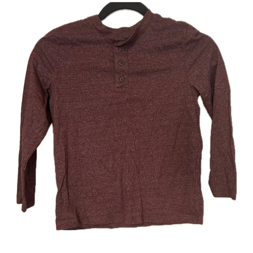 Old Navy Henley Heather Red Long Sleeve Boys Size M (8)